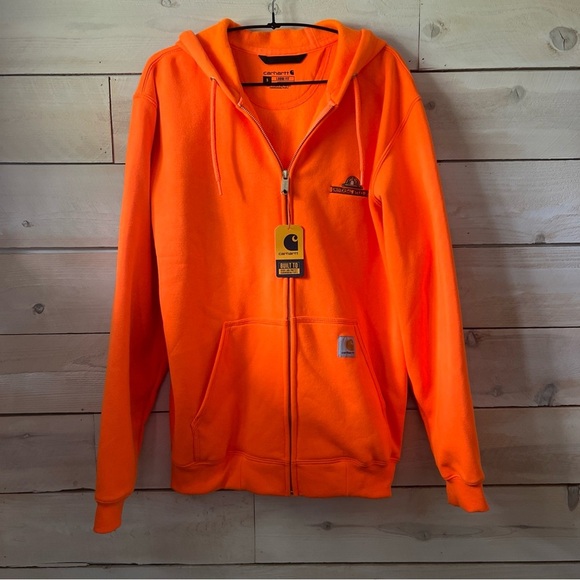 Carhartt Orange Zip-Up Hoodie - Picture 1 of 6
